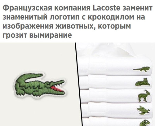 Lacoste заменит  логотип